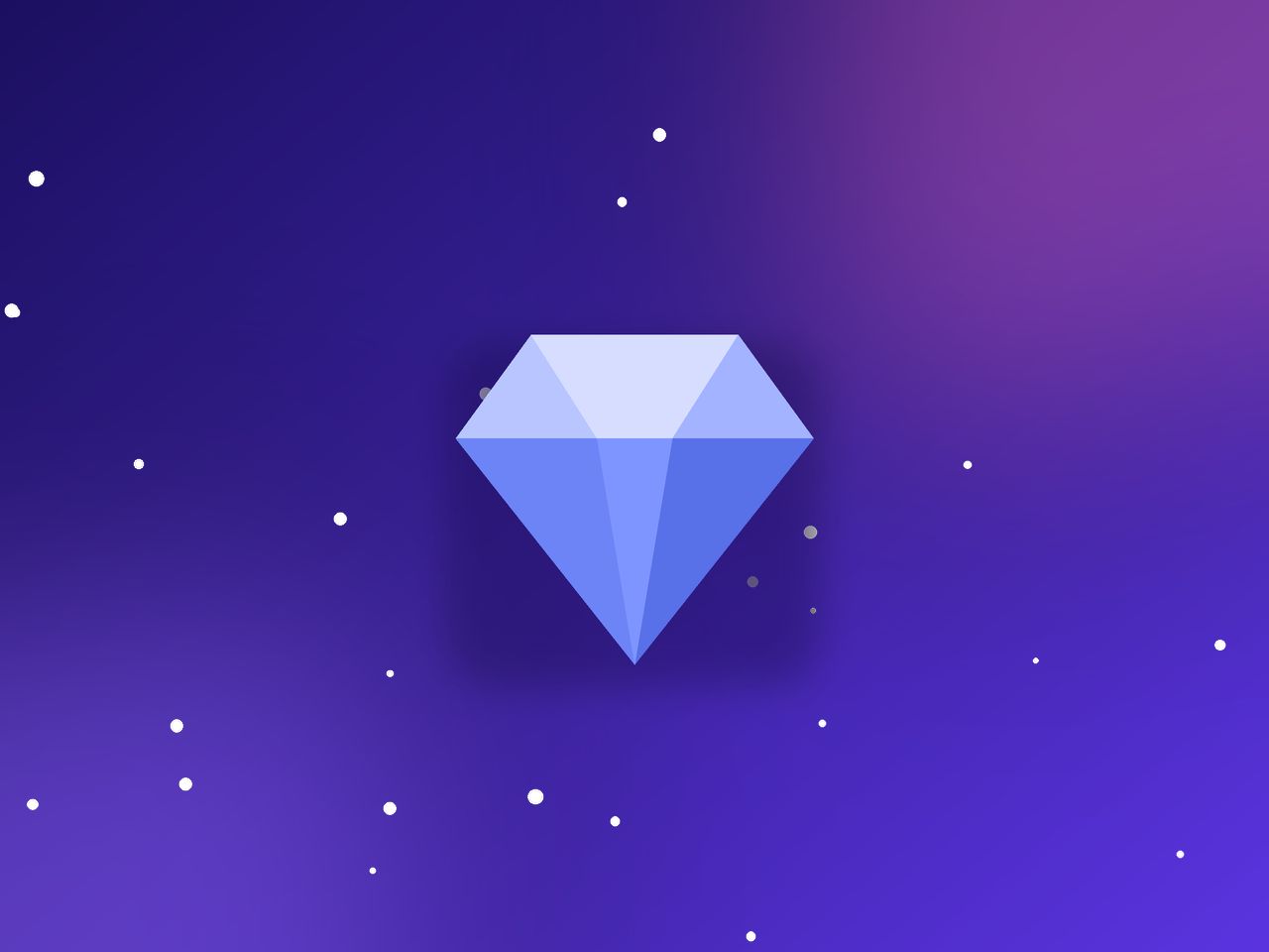 Loose blue sapphire under a lamp