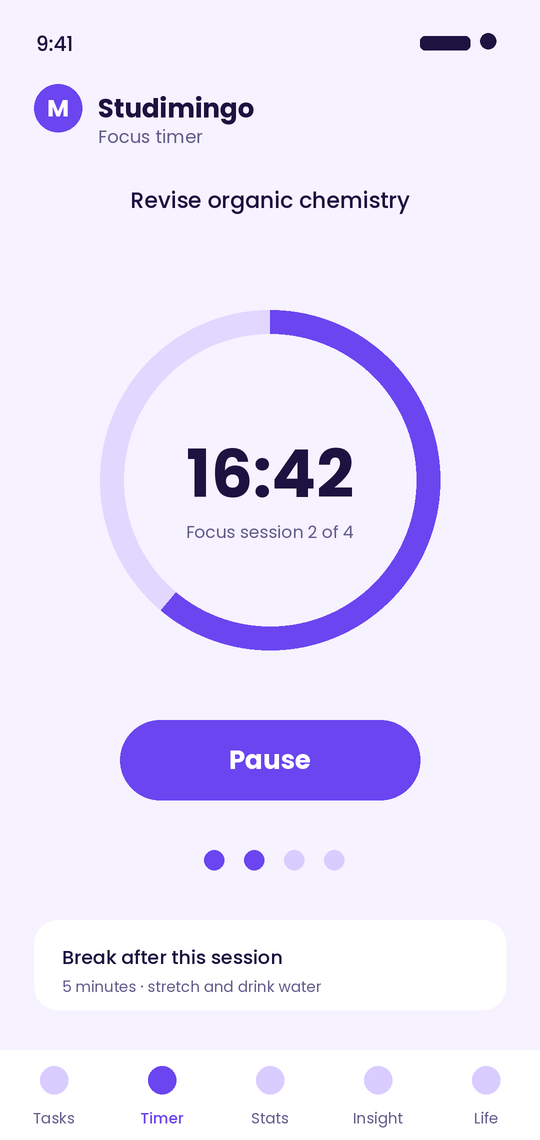 Studimingo app screen 2